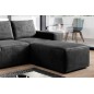 Canapé d'angle convertible - SIDNEY VELOURS - en tissu Luxe - 5/6 places, anthracite, angle droit (vu de face)