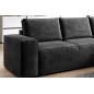 Canapé d'angle convertible - SIDNEY VELOURS - en tissu Luxe - 5/6 places, anthracite, angle droit (vu de face)