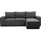 Canapé d'angle convertible - SIDNEY VELOURS - en tissu Luxe - 5/6 places, anthracite, angle droit (vu de face)