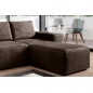 Canapé d'angle convertible - SIDNEY VELOURS - en tissu Luxe - 5/6 places, chocolat, angle droit (vu de face)