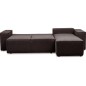 Canapé d'angle convertible - SIDNEY VELOURS - en tissu Luxe - 5/6 places, chocolat, angle droit (vu de face)