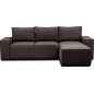 Canapé d'angle convertible - SIDNEY VELOURS - en tissu Luxe - 5/6 places, chocolat, angle droit (vu de face)