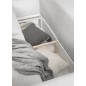 - Canapé d'angle convertible - SIDNEY VELOURS - en tissu Luxe, 5/6 places, blanc cassé, angle gauche (vu de face)