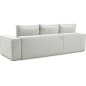 - Canapé d'angle convertible - SIDNEY VELOURS - en tissu Luxe, 5/6 places, blanc cassé, angle gauche (vu de face)