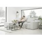 - Canapé d'angle convertible - SIDNEY VELOURS - en tissu Luxe, 5/6 places, blanc cassé, angle gauche (vu de face)