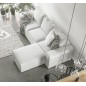 Canapé d'angle convertible - SIDNEY VELOURS - en tissu Luxe - 5/6 places, blanc cassé, angle droit (vu de face)