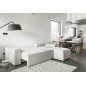 Canapé d'angle convertible - SIDNEY VELOURS - en tissu Luxe - 5/6 places, blanc cassé, angle droit (vu de face)