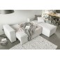 Canapé d'angle convertible - SIDNEY VELOURS - en tissu Luxe - 5/6 places, blanc cassé, angle droit (vu de face)
