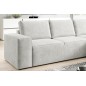Canapé d'angle convertible - SIDNEY VELOURS - en tissu Luxe - 5/6 places, blanc cassé, angle droit (vu de face)