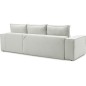 Canapé d'angle convertible - SIDNEY VELOURS - en tissu Luxe - 5/6 places, blanc cassé, angle droit (vu de face)