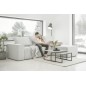 Canapé d'angle convertible - SIDNEY VELOURS - en tissu Luxe - 5/6 places, blanc cassé, angle droit (vu de face)