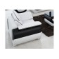 Ensemble:composé un canapé 2 places + 2 fauteuils en cuir italien vachette CANDIDE blanc et noir