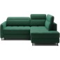 Canapé d'angle convertible en velours vert luxe 3 places BARTOLI, angle droit (vu de face) Canapé d'angle convertible en velours vert luxe 3 places BARTOLI, angle droit (vu de face)