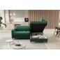 Canapé d'angle convertible en velours vert luxe 3 places BARTOLI, angle droit (vu de face) Canapé d'angle convertible en velours vert luxe 3 places BARTOLI, angle droit (vu de face)