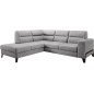 - Canapé d'angle convertible - CASTA VELOURS - en tissu Luxe, gris, 5/6 places, angle gauche (vu de face)