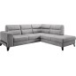 Canapé d'angle convertible - CASTA VELOURS - en tissu Luxe, gris, 5/6 places, angle droit (vu de face)