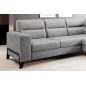 Canapé d'angle convertible - CASTA VELOURS - en tissu Luxe, gris, 5/6 places, angle droit (vu de face)
