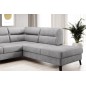Canapé d'angle convertible - CASTA VELOURS - en tissu Luxe, gris, 5/6 places, angle droit (vu de face)