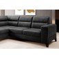 Canapé d'angle convertible - CASTA VELOURS - en tissu Luxe, anthracite, 5/6 places, angle gauche (vu de face)