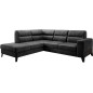 Canapé d'angle convertible - CASTA VELOURS - en tissu Luxe, anthracite, 5/6 places, angle gauche (vu de face)