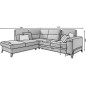 Canapé d'angle convertible - CASTA VELOURS - en tissu Luxe, anthracite, 5/6 places, angle gauche (vu de face)