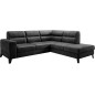 Canapé d'angle convertible - CASTA VELOURS - en tissu Luxe, anthracite, 5/6 places, angle droit (vu de face)