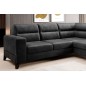 Canapé d'angle convertible - CASTA VELOURS - en tissu Luxe, anthracite, 5/6 places, angle droit (vu de face)