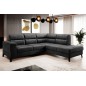Canapé d'angle convertible - CASTA VELOURS - en tissu Luxe, anthracite, 5/6 places, angle droit (vu de face)