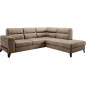 Canapé d'angle convertible - CASTA VELOURS - en tissu Luxe, beige, 5/6 places, angle droit (vu de face)