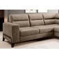 Canapé d'angle convertible - CASTA VELOURS - en tissu Luxe, beige, 5/6 places, angle droit (vu de face)