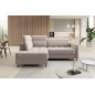 Canapé d'angle convertible en velours beige luxe 3 places BARTOLI, angle gauche (vu de face) Canapé d'angle convertible en velours beige luxe 3 places BARTOLI, angle gauche (vu de face)