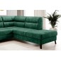 Canapé d'angle convertible - CASTA VELOURS - en tissu Luxe, vert, 5/6 places, angle droit (vu de face)