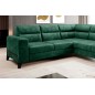 Canapé d'angle convertible - CASTA VELOURS - en tissu Luxe, vert, 5/6 places, angle droit (vu de face)