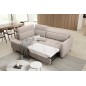 Canapé d'angle convertible en velours beige luxe 3 places BARTOLI, angle gauche (vu de face) Canapé d'angle convertible en velours beige luxe 3 places BARTOLI, angle gauche (vu de face)