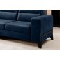 Canapé d'angle convertible - CASTA VELOURS - en tissu Luxe, bleu, 5/6 places, angle droit (vu de face)