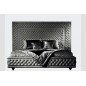 Lit en cuir italien de luxe PALACE, gris foncé, 140x190