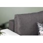 Canapé d'angle convertible en tissu luxe gris foncé et simili cuir blanc, 5 places, avec coffre, angle droit (vu de face), NESTO