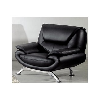 Fauteuil 1 place en cuir italien JONAH, noir