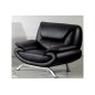 Fauteuil 1 place en cuir italien JONAH, noir