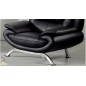 Fauteuil 1 place en cuir italien JONAH, noir