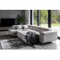 Canapé d'angle convertible en tissu luxe 5 places, ANNECY, couleur gris clair, angle gauche Canapé d'angle convertible en tissu luxe 5 places, ANNECY, couleur gris clair, angle gauche