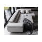 Canapé d'angle convertible en tissu luxe 5 places, ANNECY, couleur gris clair, angle droit Canapé d'angle convertible en tissu luxe 5 places, ANNECY, couleur gris clair, angle droit