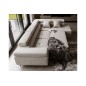 Canapé d'angle convertible en tissu luxe 5 places, ANNECY, couleur beige clair, angle droit