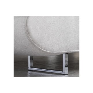 Canapé d'angle convertible en tissu luxe 5 places, ANNECY, couleur ivoire, angle gauche