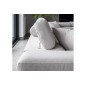 Canapé d'angle convertible en tissu luxe 5 places, ANNECY, couleur ivoire, angle droit (vu de face)