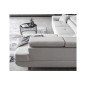 Canapé d'angle convertible en tissu luxe 5 places, ANNECY, couleur ivoire, angle droit (vu de face)