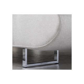 Canapé d'angle convertible en tissu luxe 5 places, ANNECY, couleur ivoire, angle droit (vu de face)