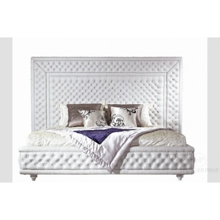 Lit en cuir italien de luxe PALACE, blanc
