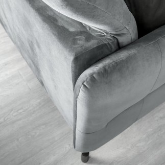 Canapé d'angle convertible en velours gris luxe 3-4 places LORO
