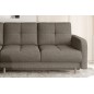 - Canapé d'angle convertible en tissu luxe, rangement - beige, angle gauche (vu de face), ROXANE, 4 places